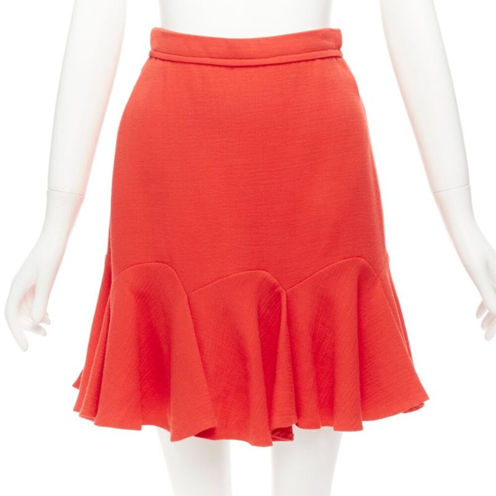 Carven Wool Frill Mini Skirt